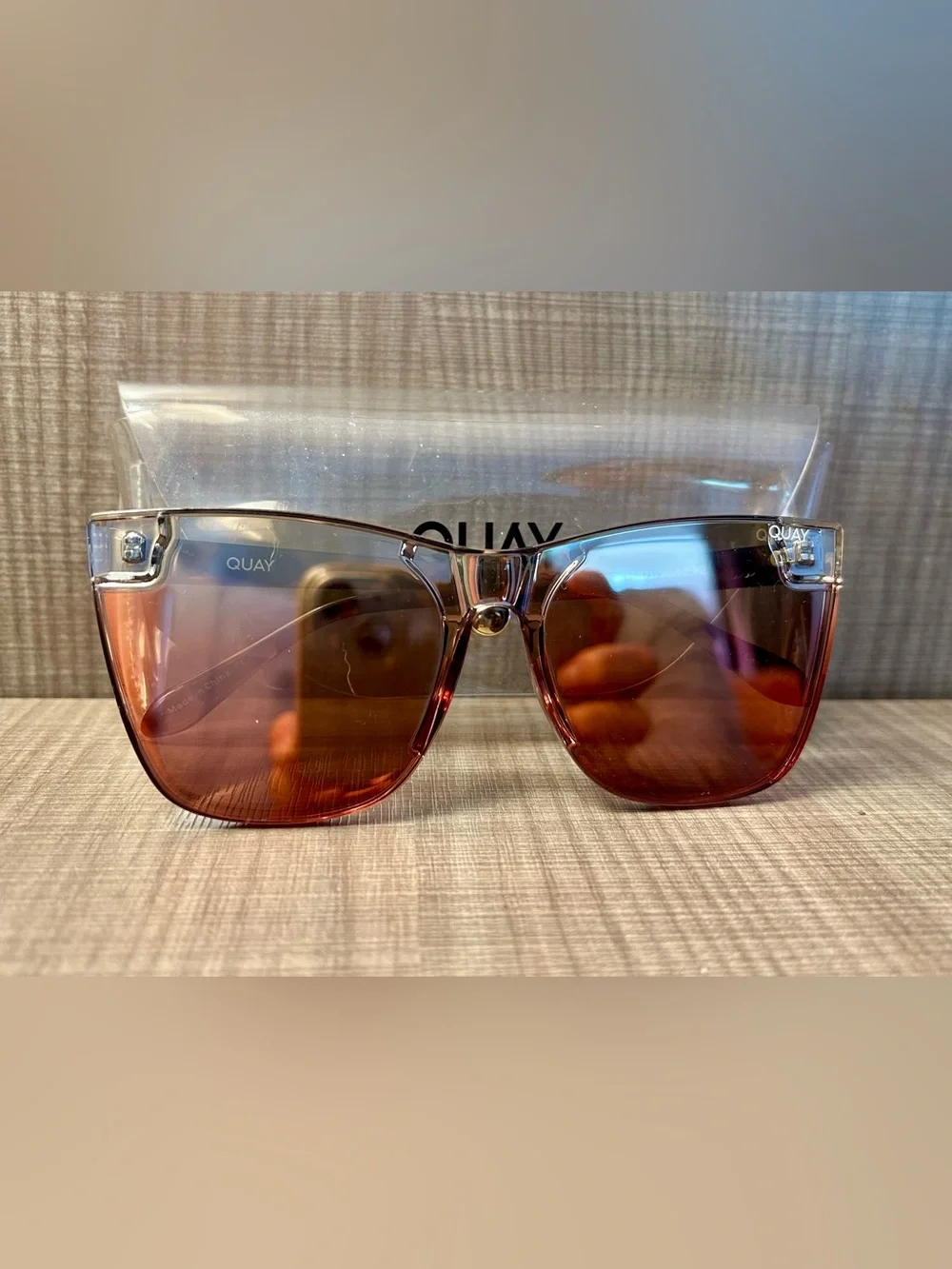 Quay Australia Women's Sunglasses - Pink Lenses with leopard